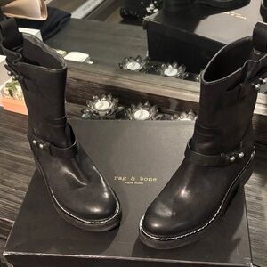 Rag & Bone Black Moto Boots
